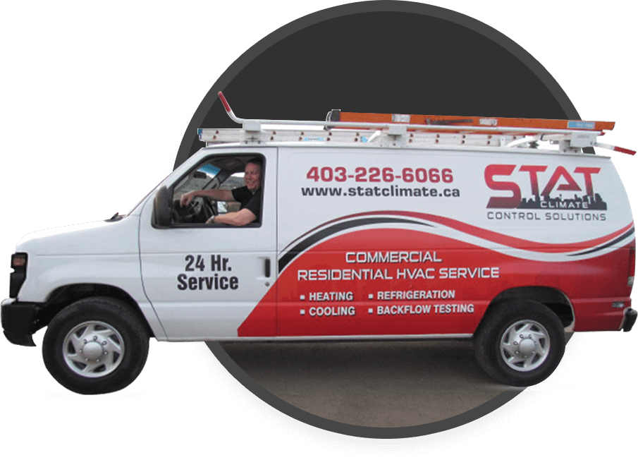 Home 13 stat climate express service team in a van in calgary