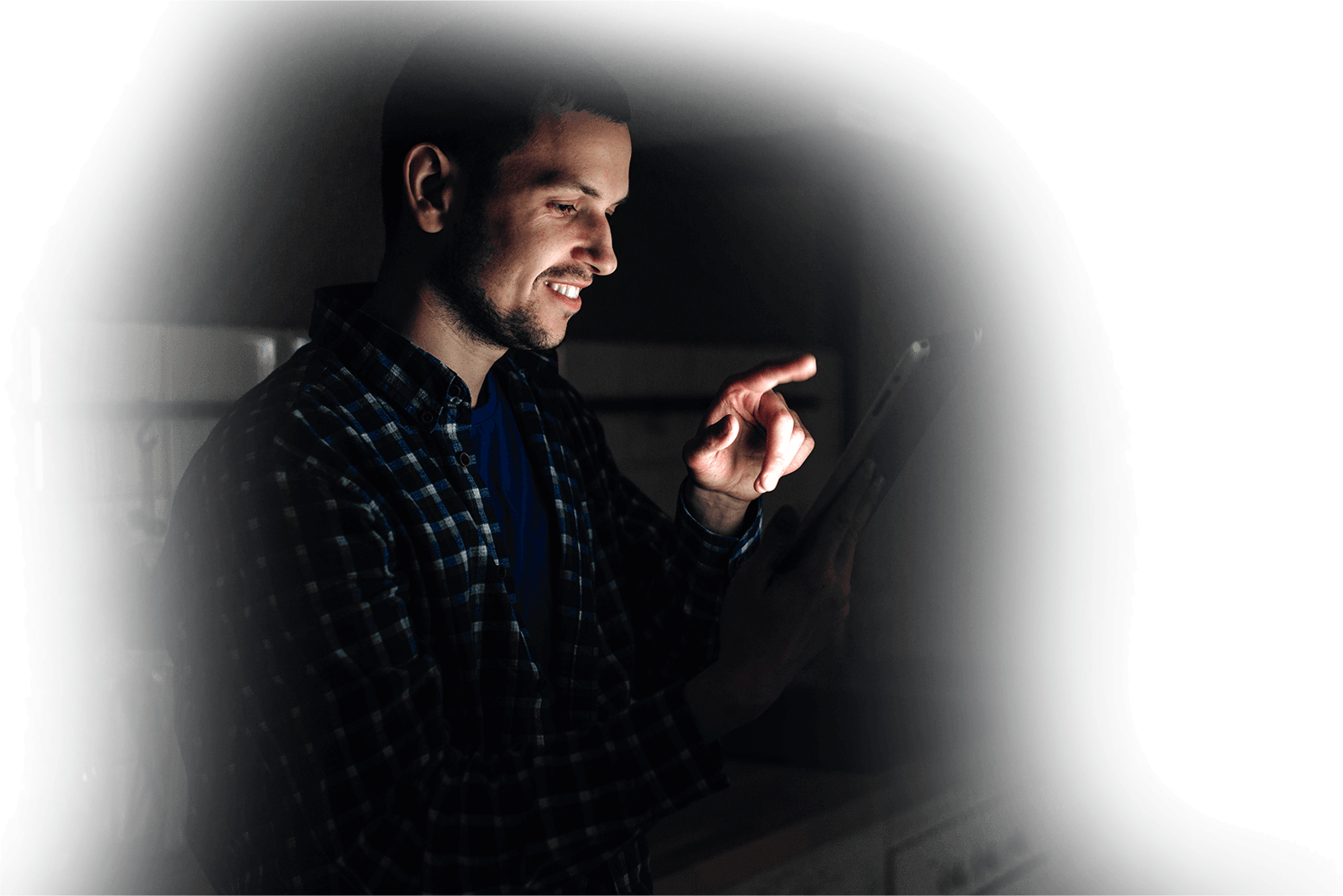 a man on a commercial building trying to turn on an ac unit