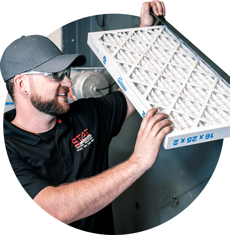 Residential hvac filter replacement by stat climate technician
